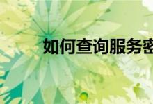如何查询服务密码？详细步骤教程