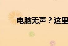 电脑无声？这里教你如何快速修复！