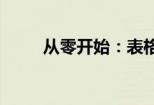 从零开始：表格设计教程入门指南